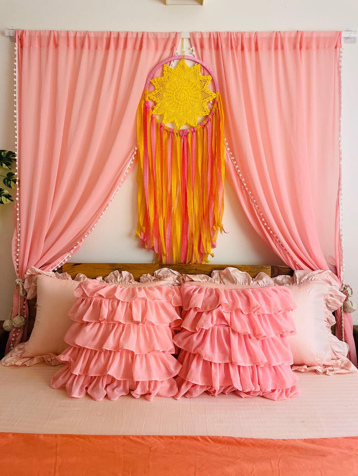 Sheer Curtains - Pink