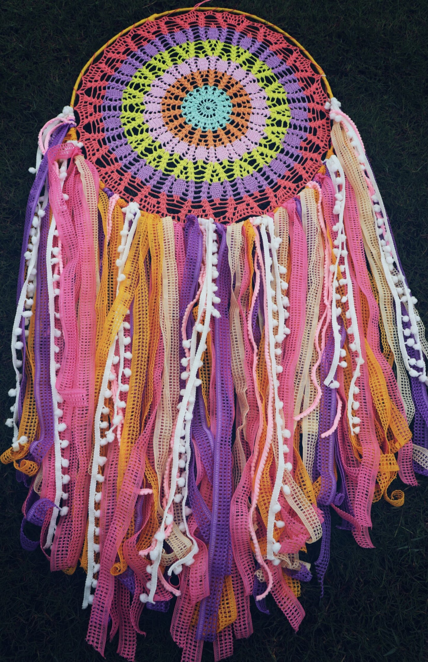 Big Pastel Color Splash Wall Hanging Dreamcatcher