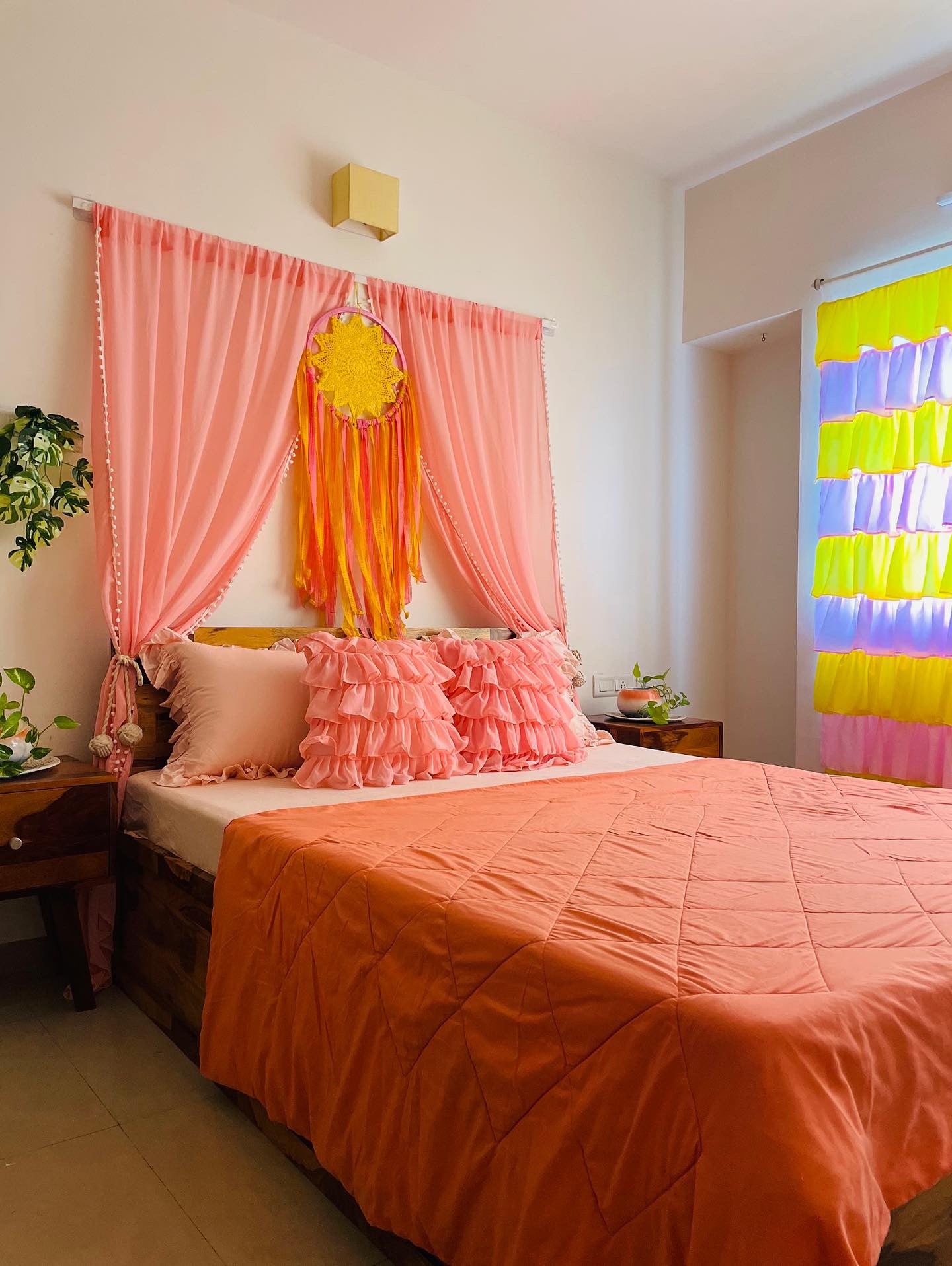 Sheer Curtains - Pink