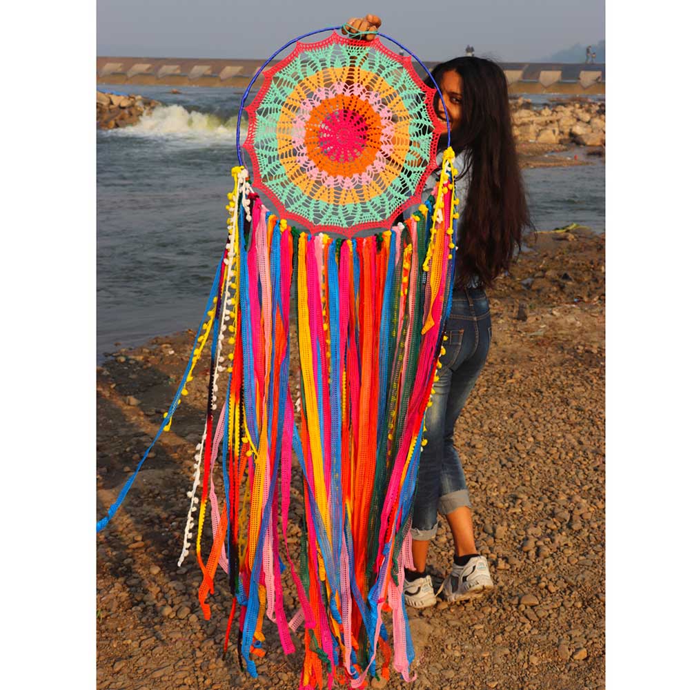 Big Vibrant Color Splash Wall Hanging Dreamcatcher