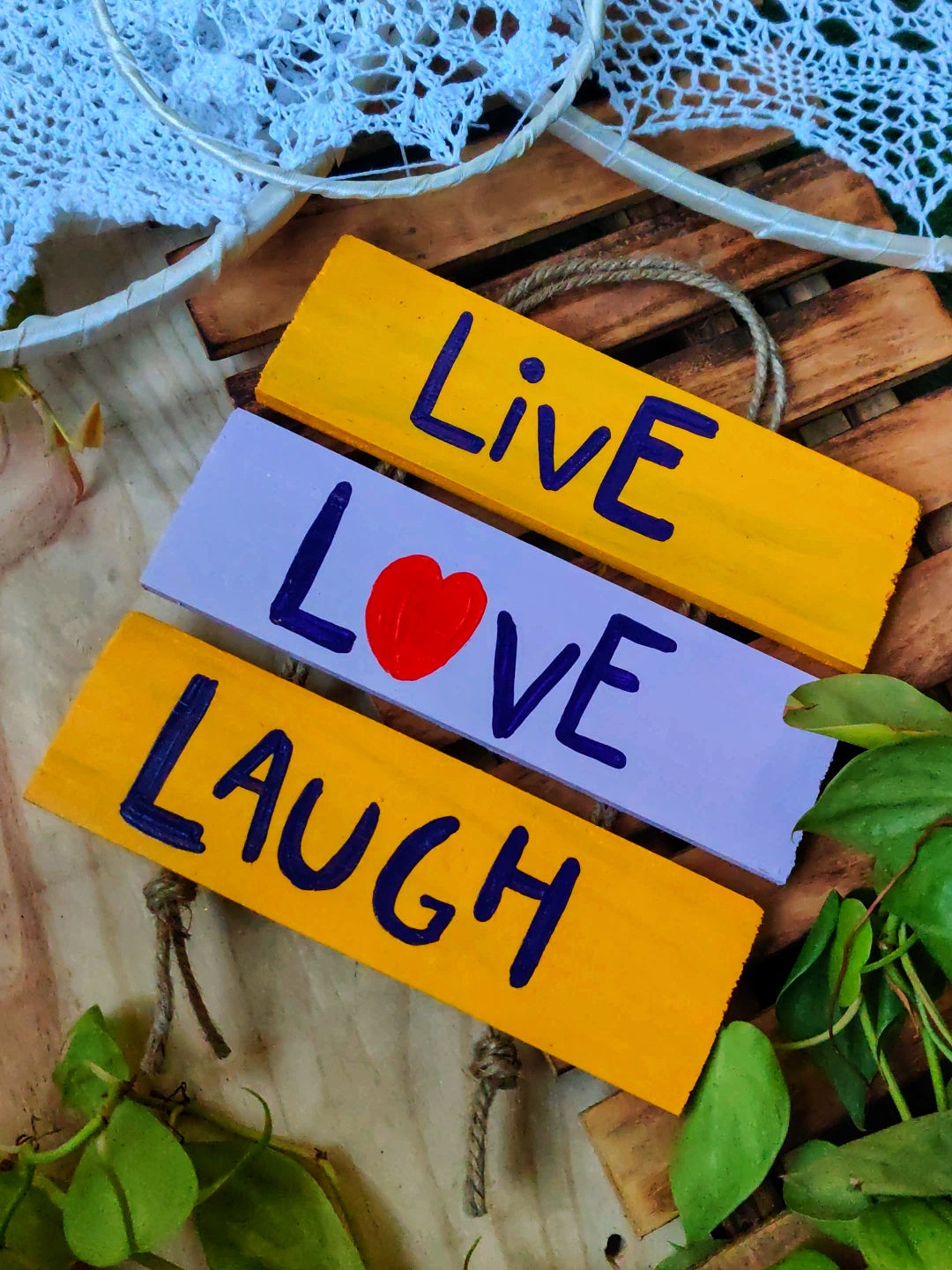 Live love laugh handpainted signboard 2