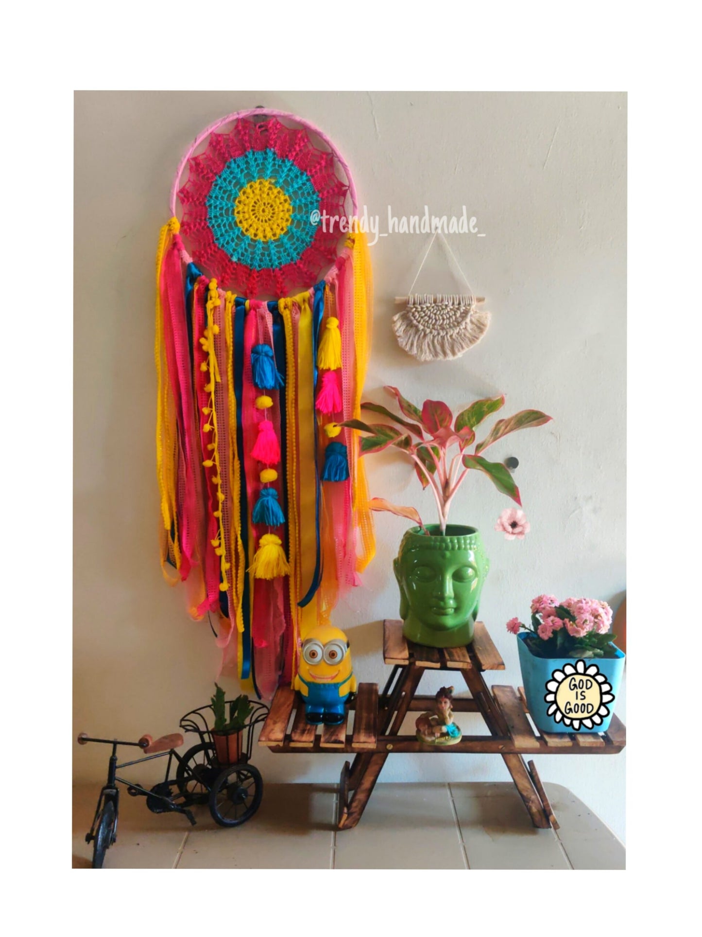 Bloom Crochet And Tassel Wall Hanging Dreamcatcher
