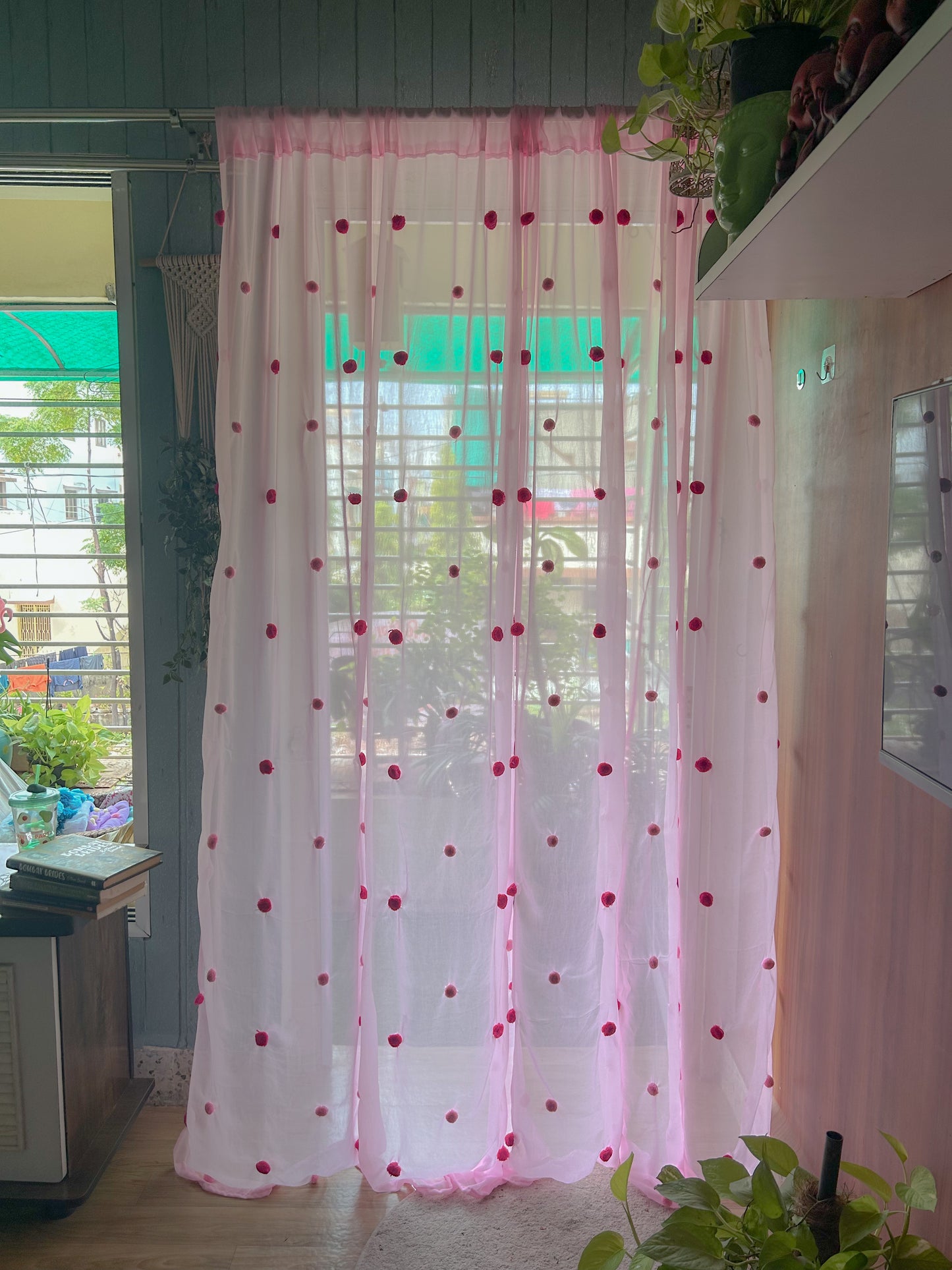 Pompom Curtains - Pink