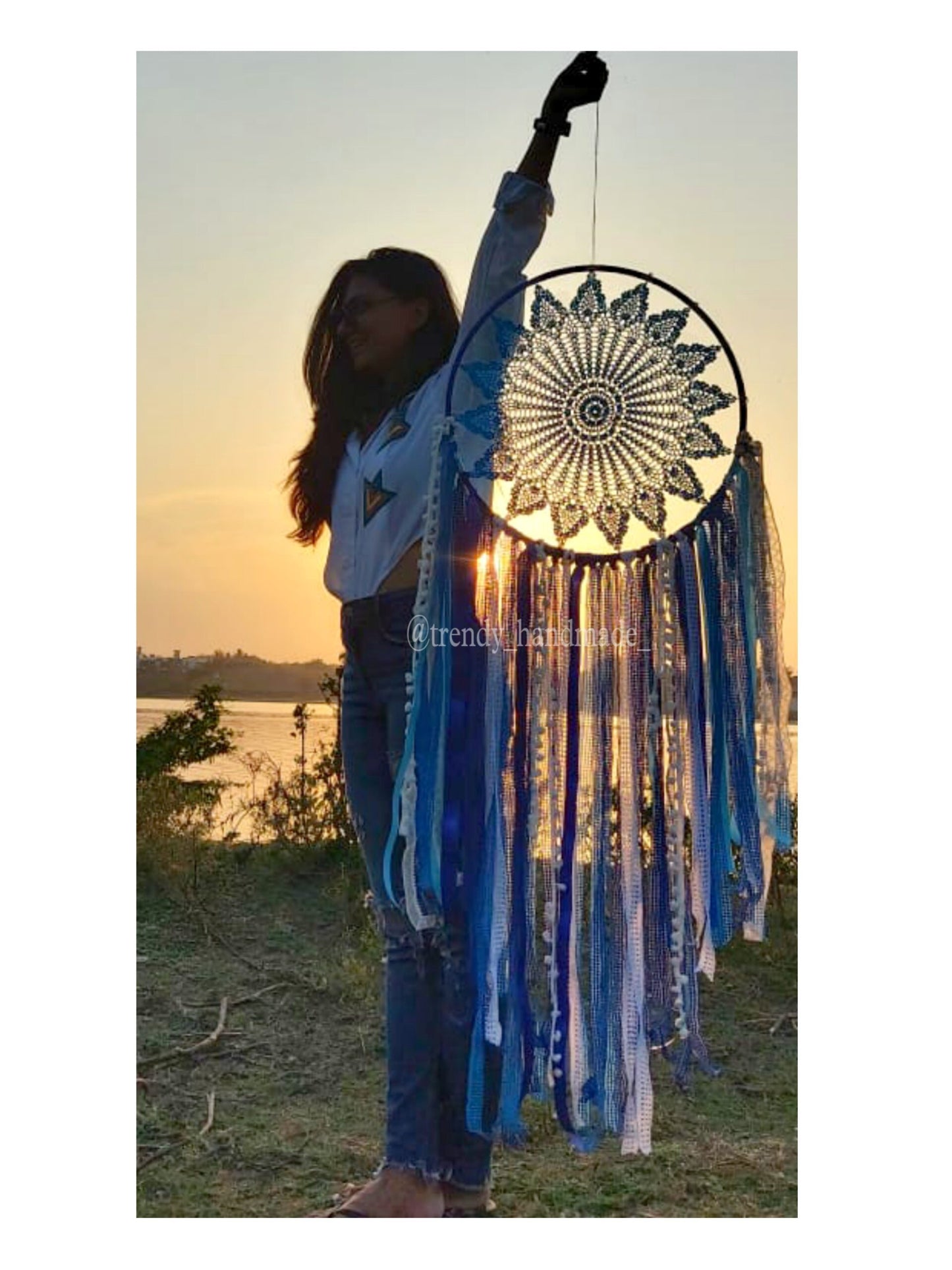 Blue Laces Big Wall Hanging Dreamcatcher