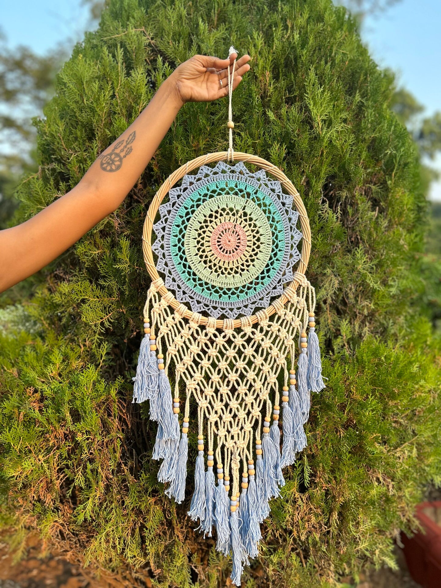 Blue Tassel Vintage Boho Dreamcatcher