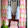 Pastel Room Decor Combo - Ruffled Curtains and Dreamcatcher