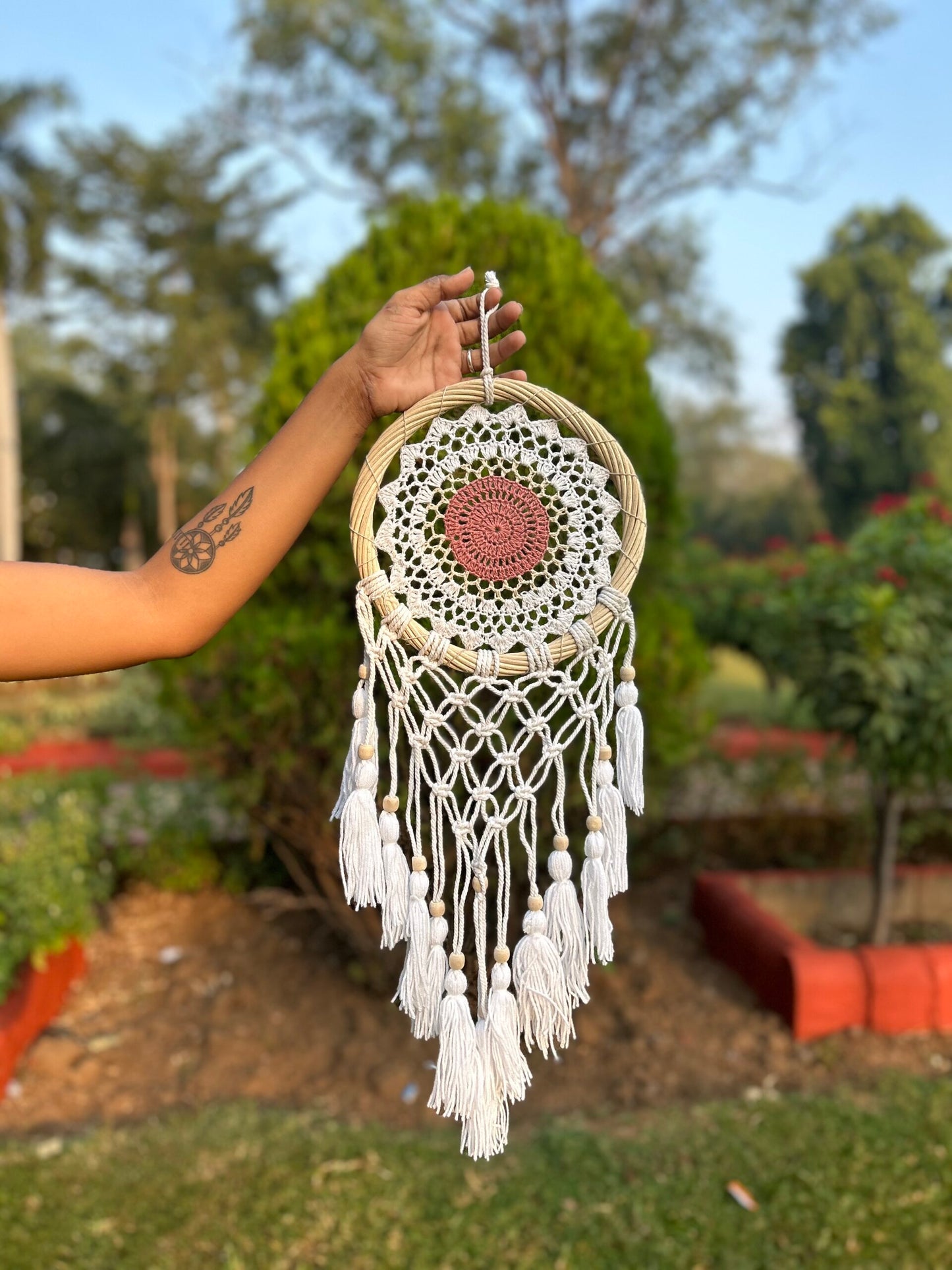 Small Vintage Boho Dreamcatcher - Brown