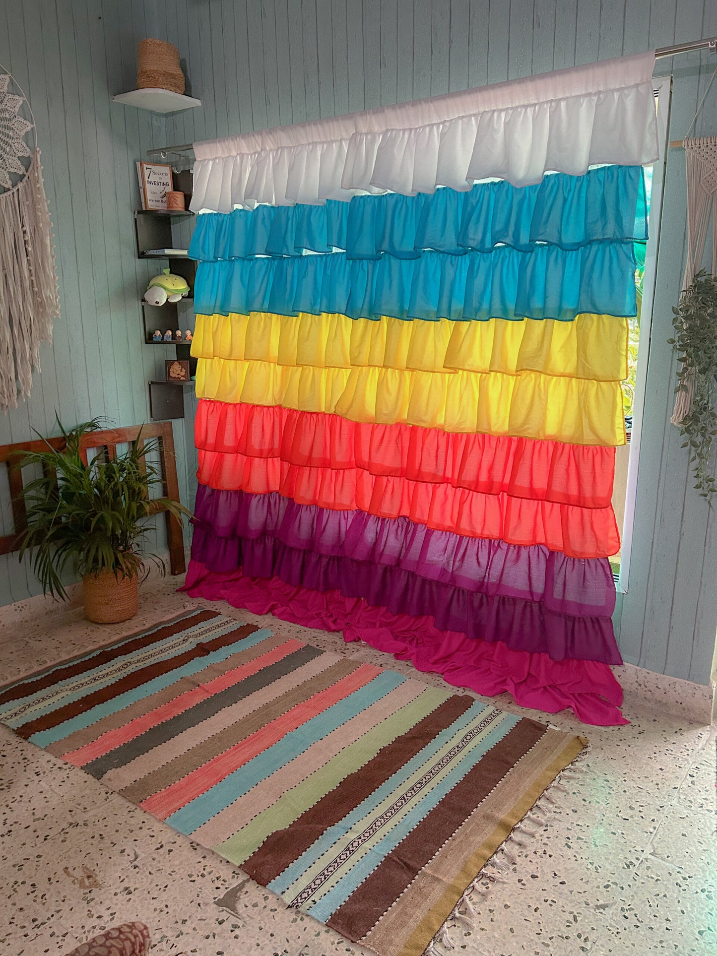 Multicolored ruffled Curtains