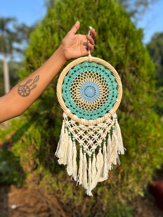 Small Vintage Boho Dreamcatcher - Sea Colors