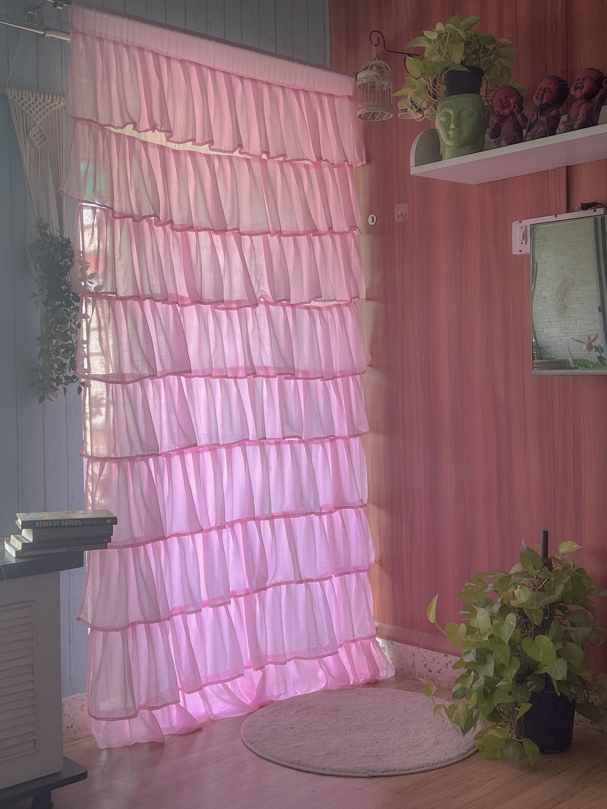 Pink Ruffled Curtains Pink Silk Curtains Design Ideas