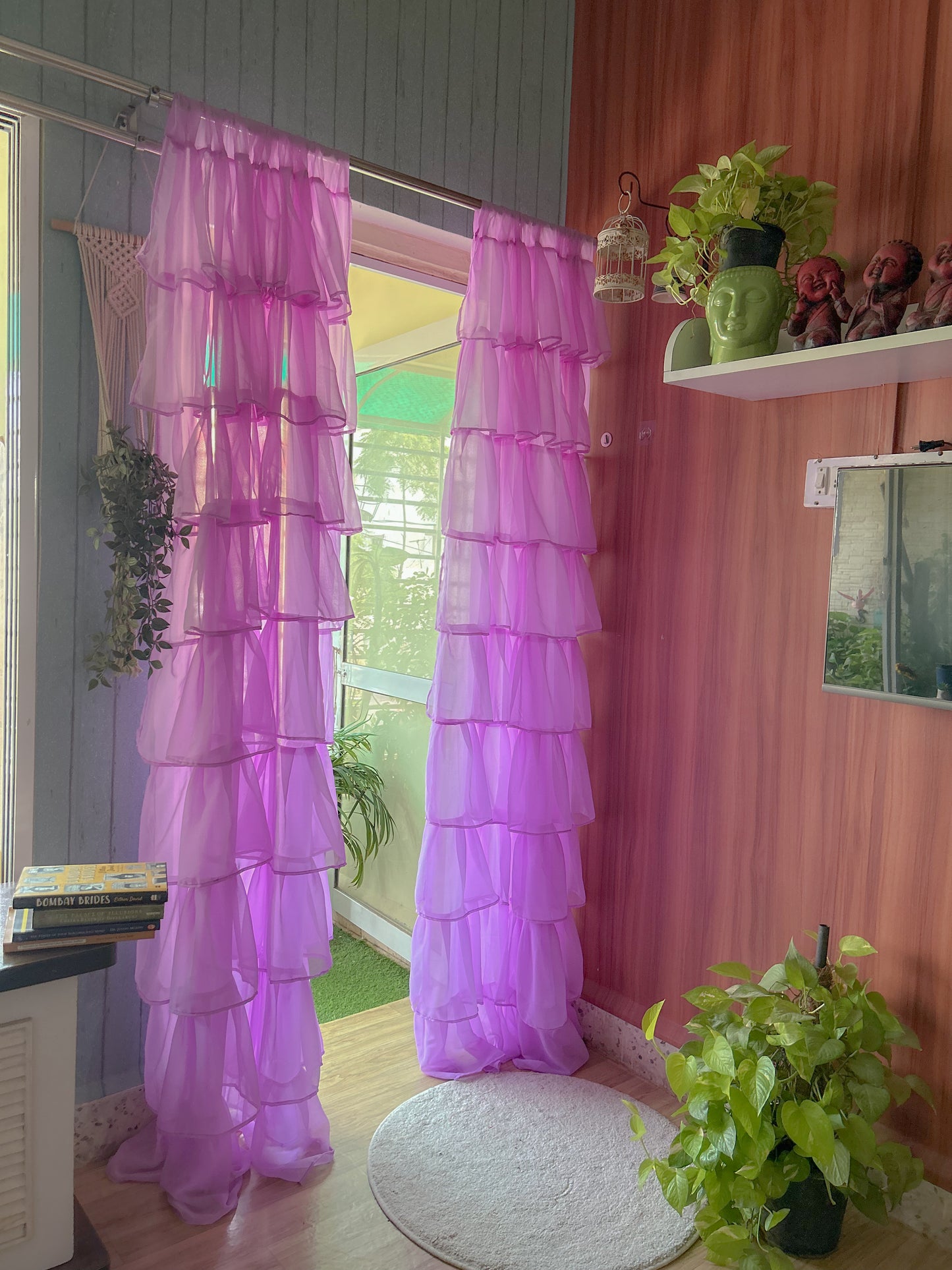 Full Ruffled Curtains - Purple