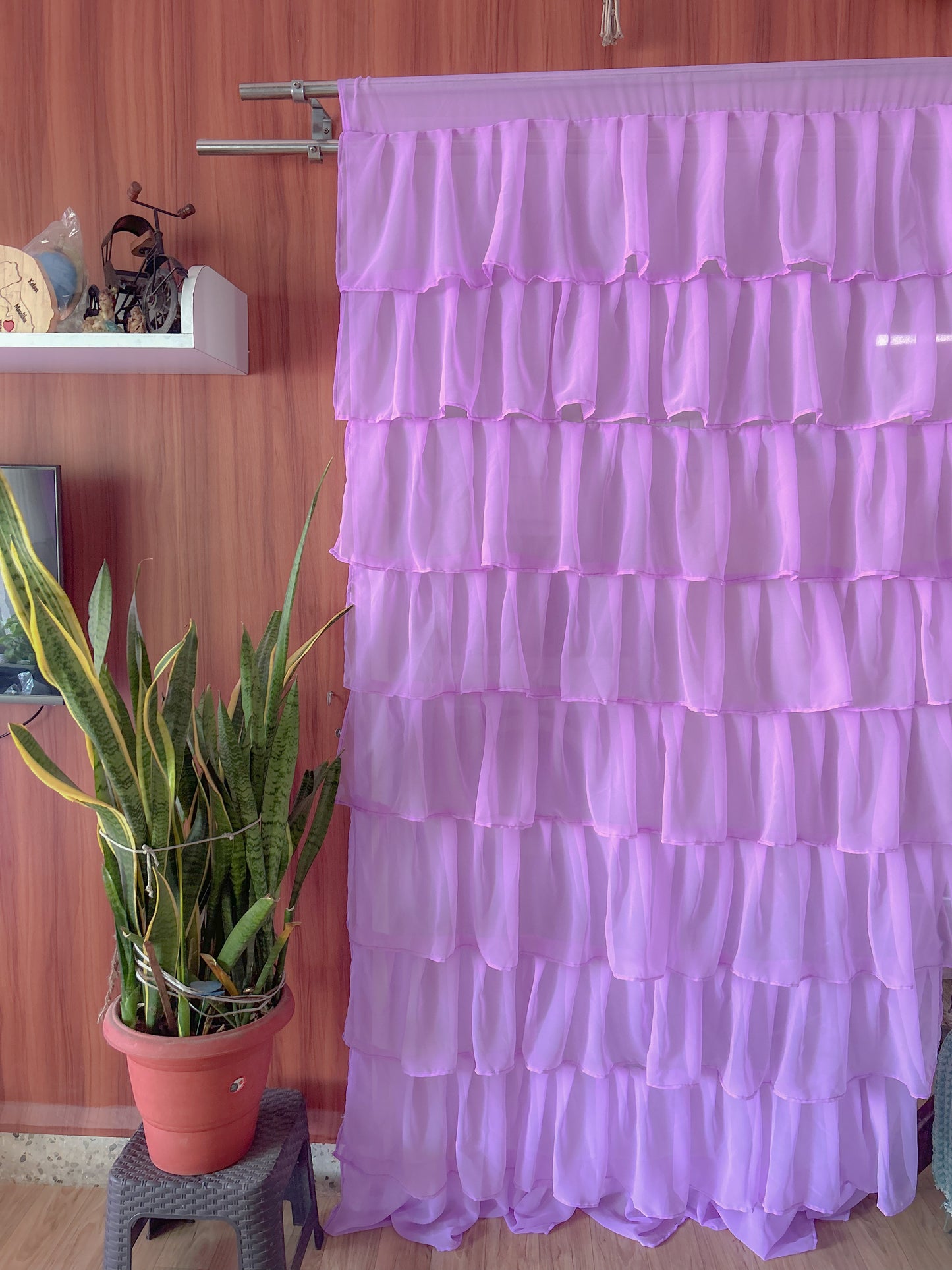 Full Ruffled Curtains - Purple