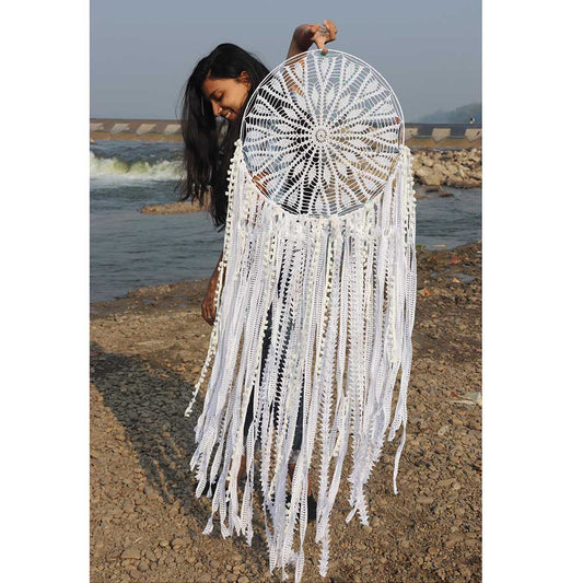 White Laces Big Wall Hanging Dreamcatcher