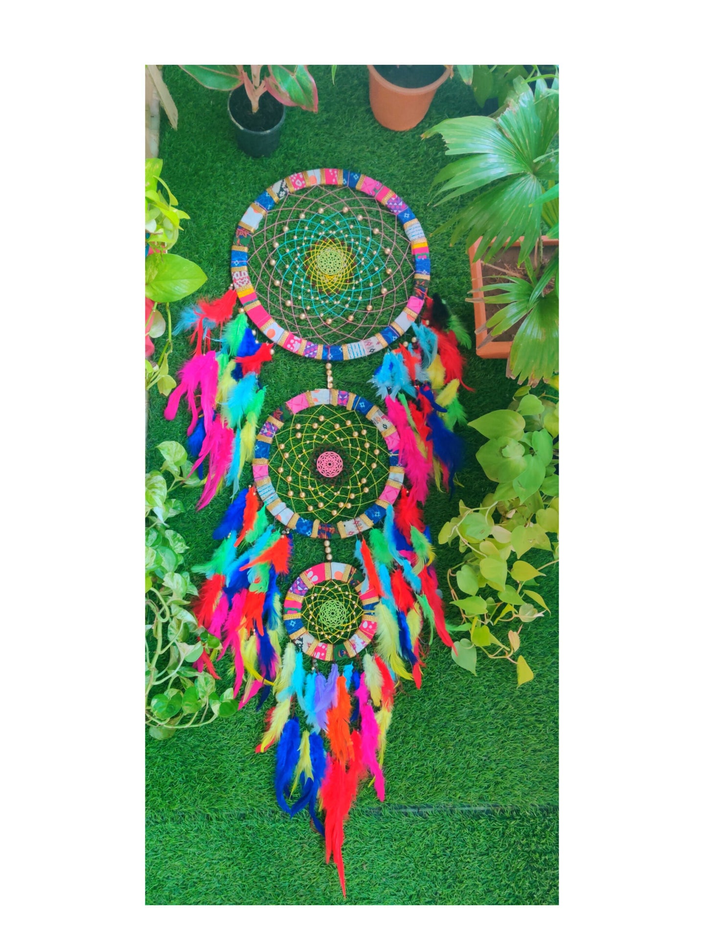 Fabric Layered Wall Hanging Dreamcatcher