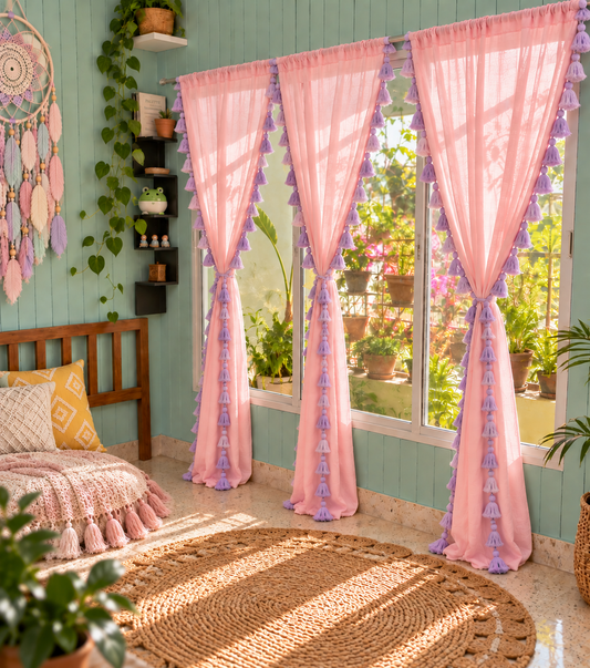Soothing Spring Tassel Curtains