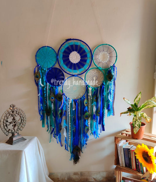 Peacock Theme Cluster Wall Hanging Dreamcatcher