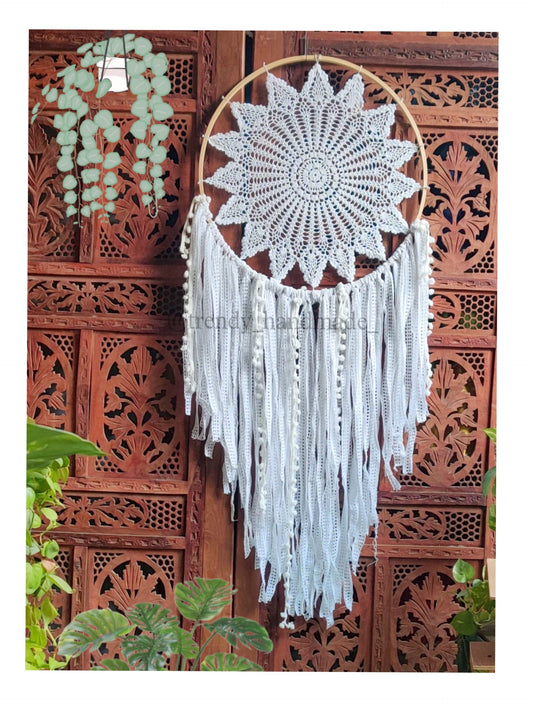 White Laces Big Wall Hanging Dreamcatcher - 2