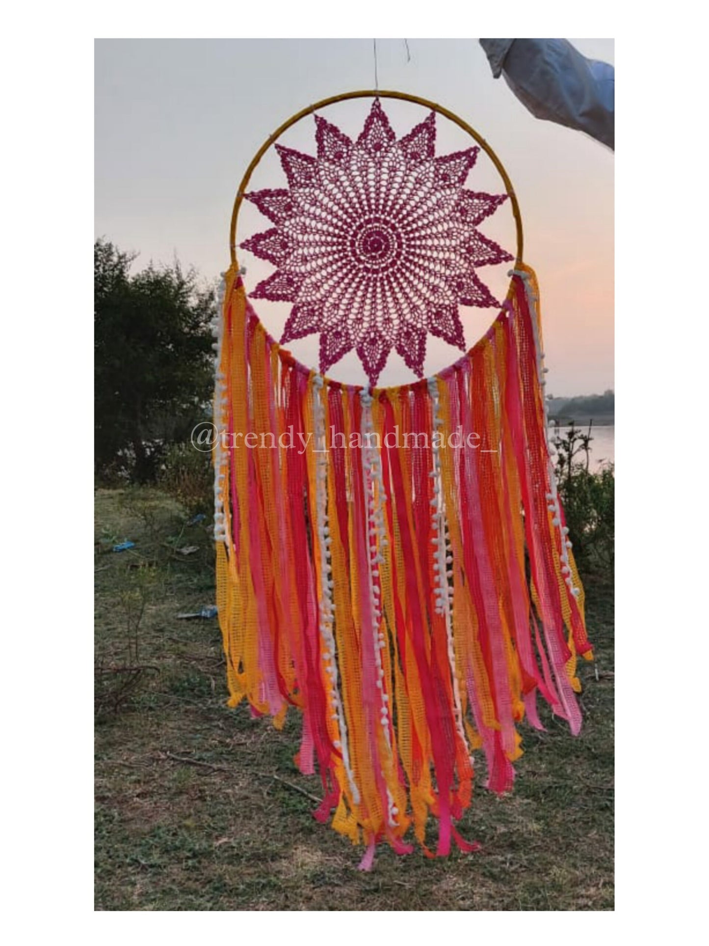 Pink Laces Big Wall Hanging Dreamcatcher