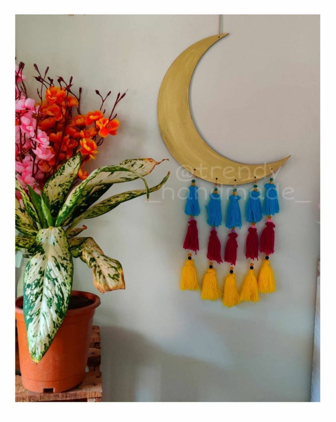 Wooden Moon Wall Hanging Dreamcatcher