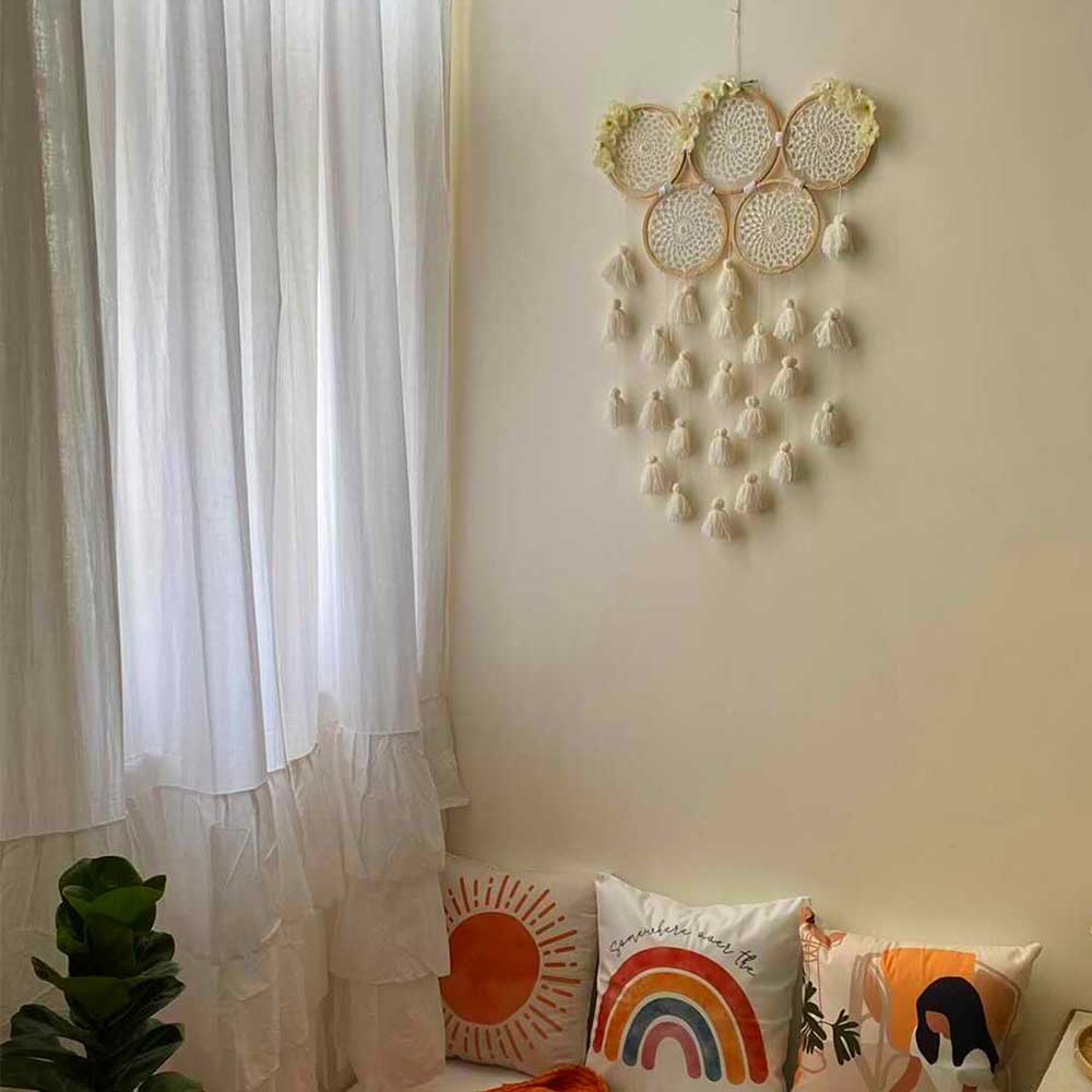 White Tassels Mini Cluster Wall Hanging Dreamcatcher