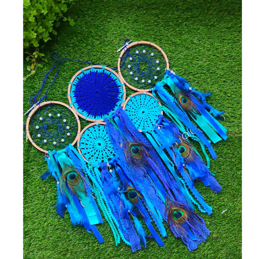 Peacock Theme Mini Cluster Wall Hanging Dreamcatcher