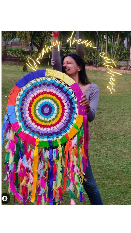 Colorful Crochet Giant Wall Hanging Dreamcatcher