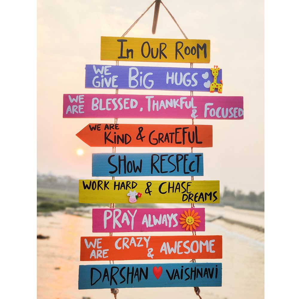 Room Rules Customisable Handpainted Signboard